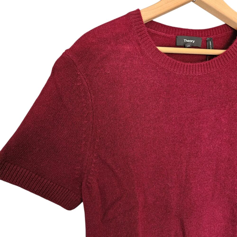 NWT Women's Theory Basic Tee Deep Cherry Feather … - image 5